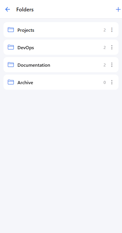 Folders with note counts
